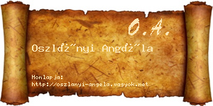 Oszlányi Angéla névjegykártya